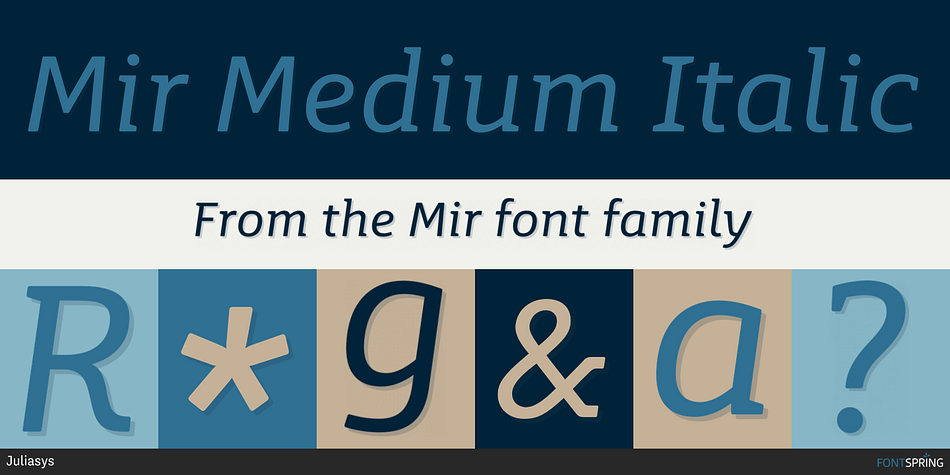 Mir Medium Italic Font