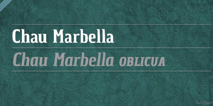 Displaying the beauty and characteristics of the Chau Marbella font family.