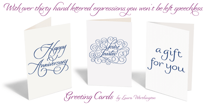 Highlighting the Greeting Cards font family.