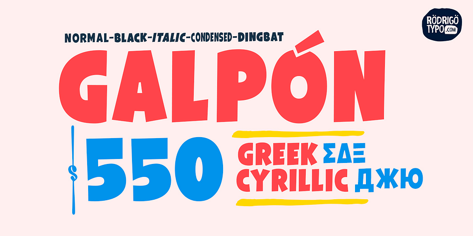 Displaying the beauty and characteristics of the Galpon font family.