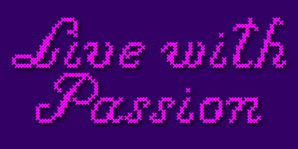 Cross Stitch font family example.
