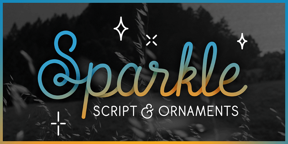 Sparkle is an expressive yet legible monoline font, benefiting from OpenType with nearly 800 glyphs for alternate letterforms, smooth ligatures, complimentary sans-serif small caps, accents, and a variety of swashes.