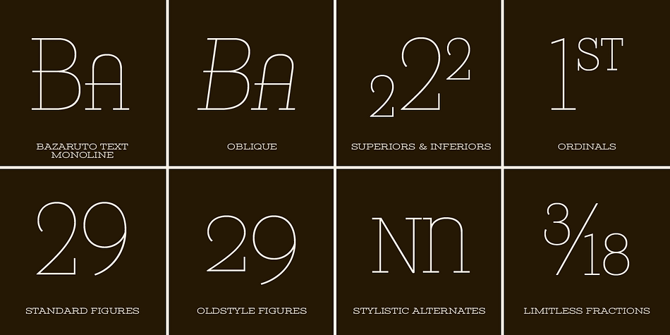 Highlighting the Bazaruto font family.