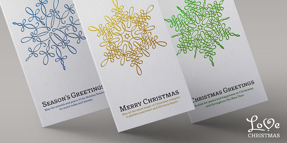With more than 170 hand drawn unique designs, LoveChristmas is the perfect choice for designing Christmas greeting cards and gift wraps as well as letter signatures and accessories.