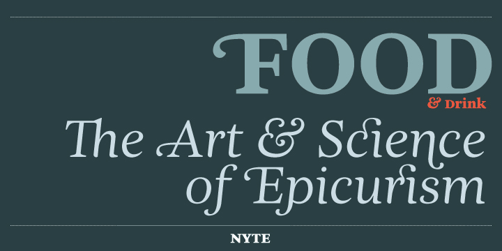 Displaying the beauty and characteristics of the Nyte font family.