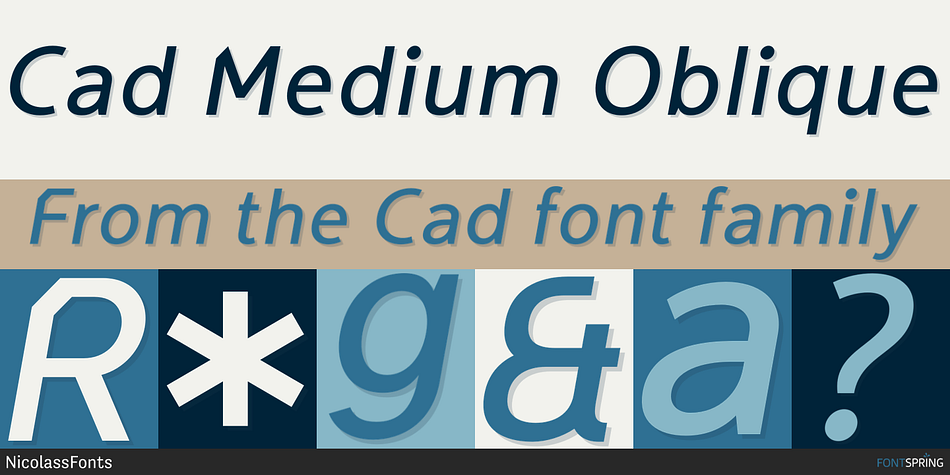 Cad Medium Oblique Font