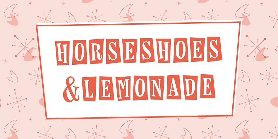 The lettering features exaggerated angles with the square borders popular at the time.