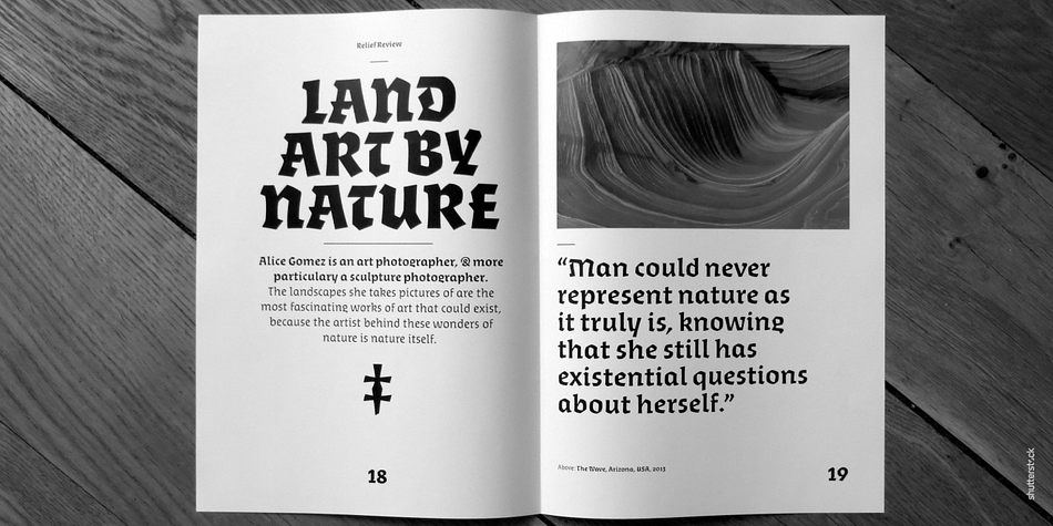 Algo FY font family sample image.