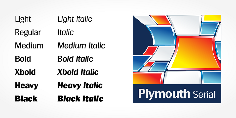 Highlighting the Plymouth Serial font family.