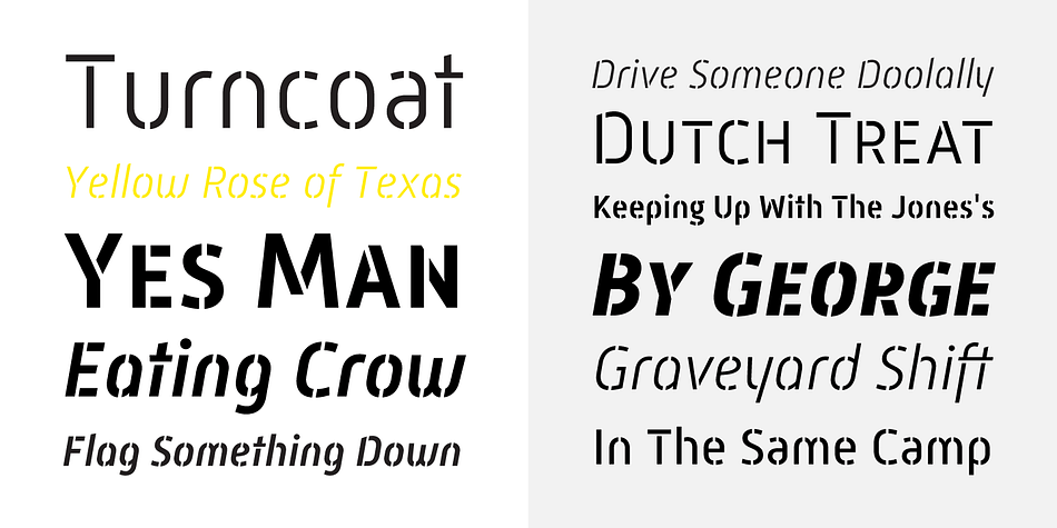 Mic 32 New Stencil still has all the normal Opentype features including small caps, tabular, proportional and old style numerals and ligatures.