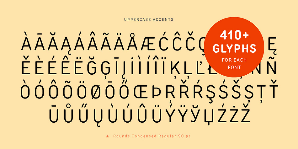 Highlighting the TT Rounds Condensed font family.