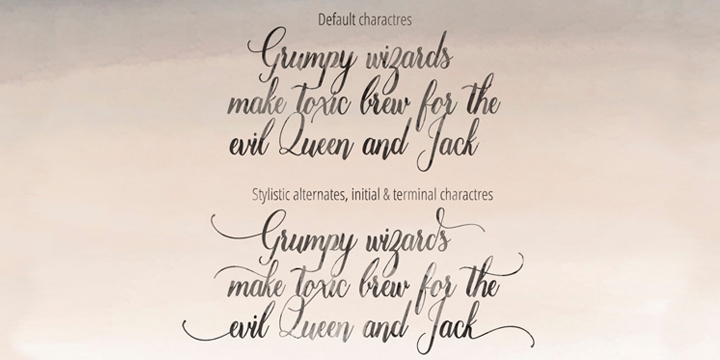 Marpesia Pro contains 590+ glyphs with initial and terminal letters (stylistic class 01 & 02), stylistic alternates and standard ligatures.