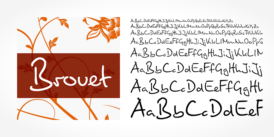Brouet Handwriting is a beautiful typeface that mimics true handwriting closely.