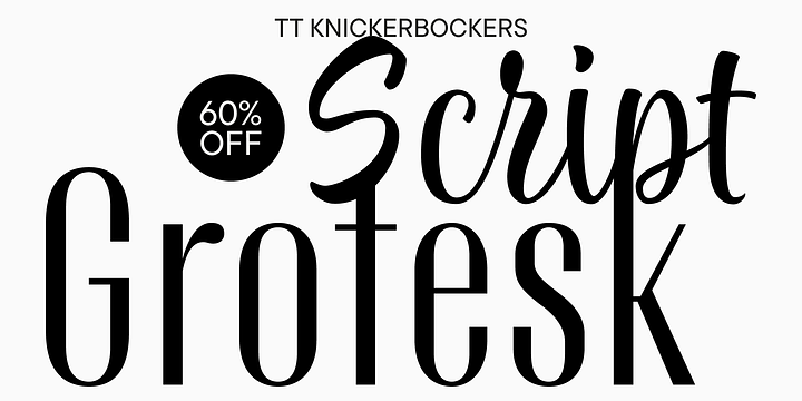 TT Knickerbockers font family by Typetype