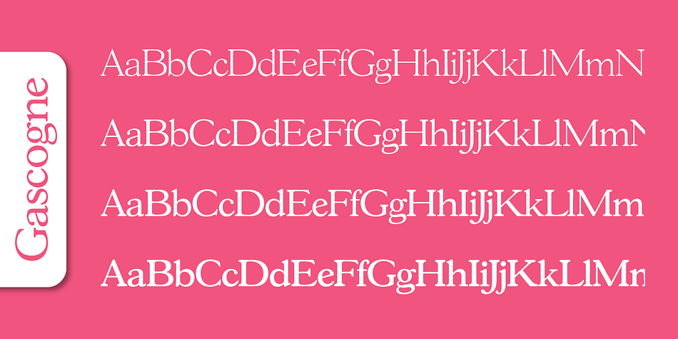 Emphasizing the favorited Gascogne Serial font family.