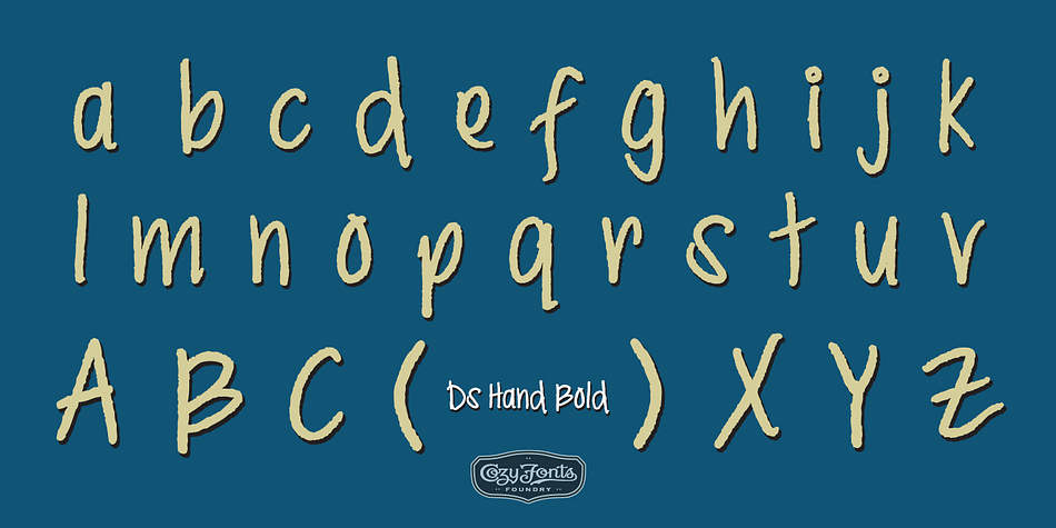 Highlighting the Ds Hand font family.