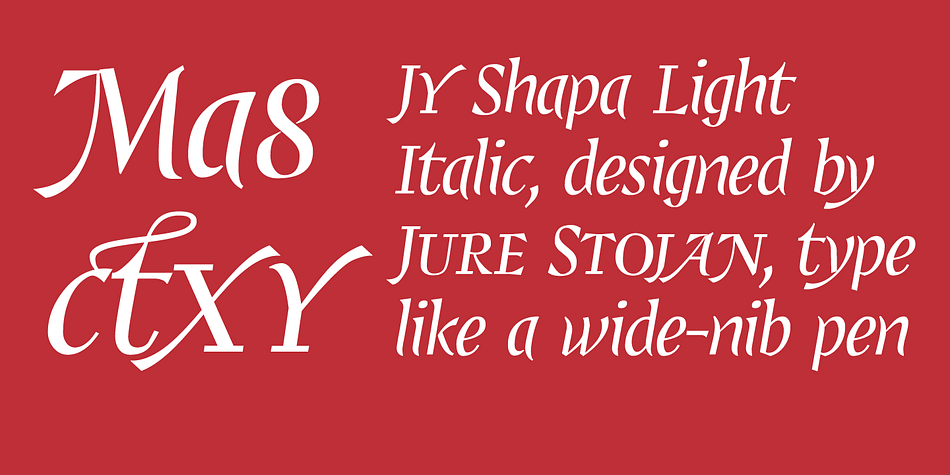 The italics are more dynamic, with the upper halves more flowing, with Stojan taking greater liberties with the design.
