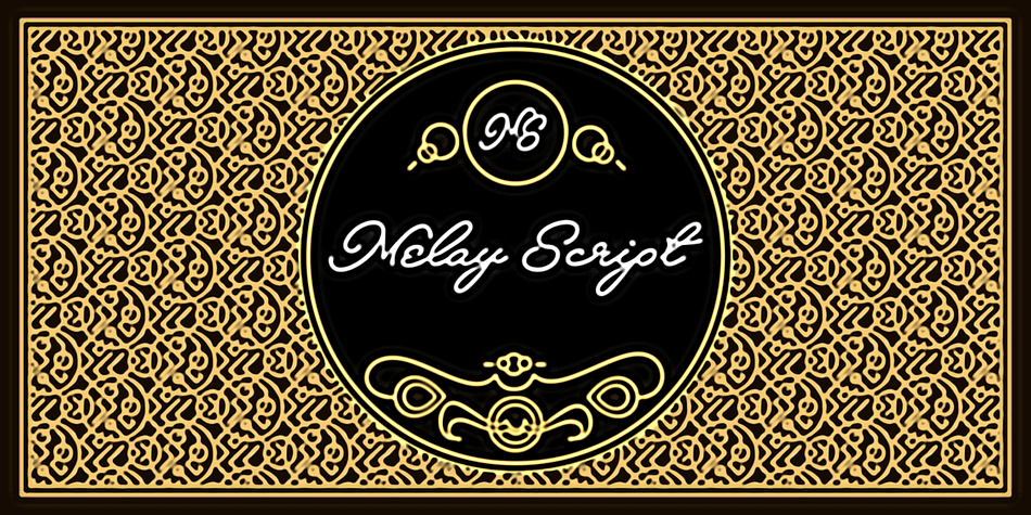 Melay Script is a monolined calligraphic typeface, with large and beautiful upper-case letters and a decorative style.