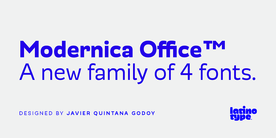 We have adapted the version of our Modernica font for use in Microsoft Office™.