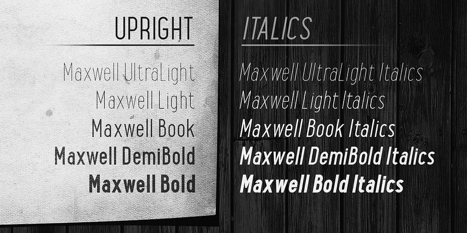 Highlighting the Maxwell font family.