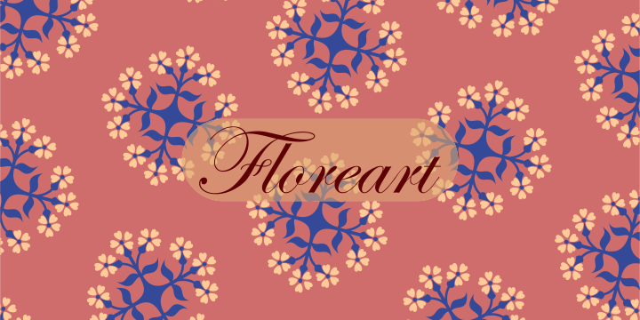 Floreart font family example.