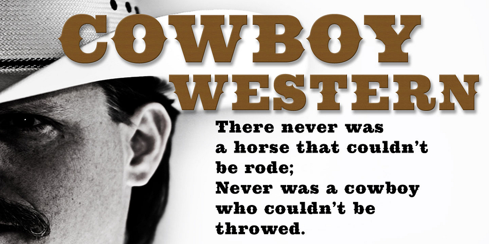 Cowboy Rodeo is based on an old Slab Serif Woodtype from the late 1800’s.