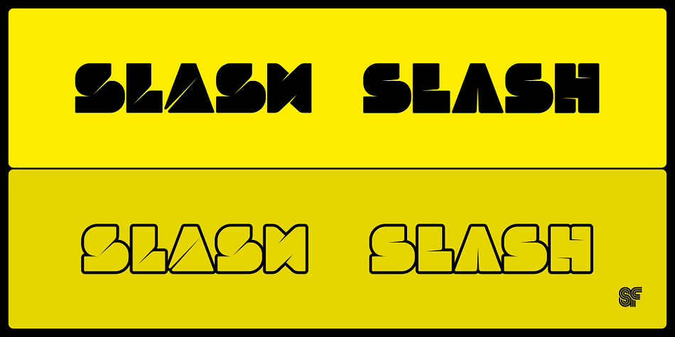Slash Outline Font