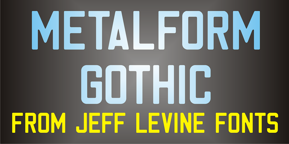 Metalform Gothic JNL is based on examples of stamped metal numbers used for house identification and similar purposes.