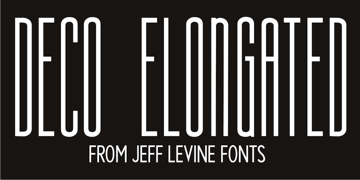 Tall and narrow in stature, elegant by design and Art Deco in style, Deco Elongated JNL is a wonderful type design for setting long lines of copy in less space.