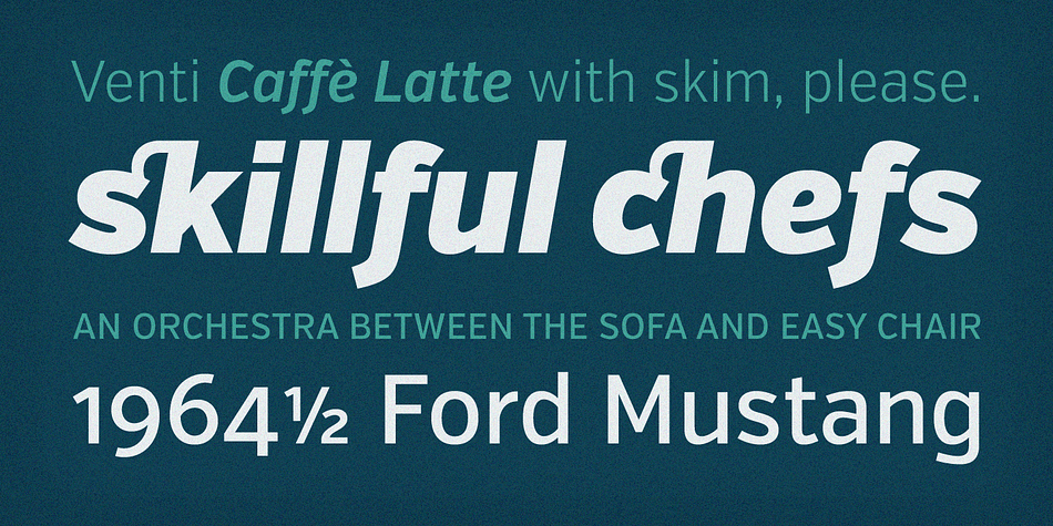 At smaller sizes Verb Condensed is open and legible, and at larger sizes it reveals lively shapes and personality.