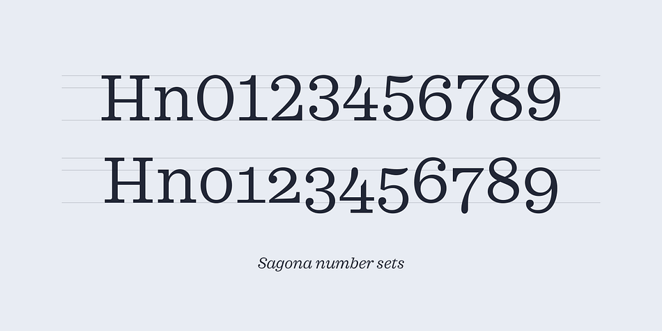 Sagona is a a twenty font family.