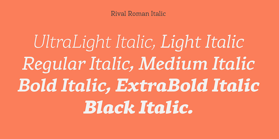 Rival font family example.