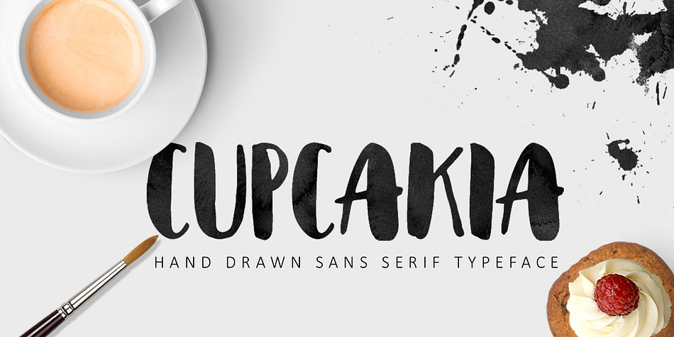 I would like to introduce you Cupcakia –  the original cool & funny handwritten sans-serif brush typeface.