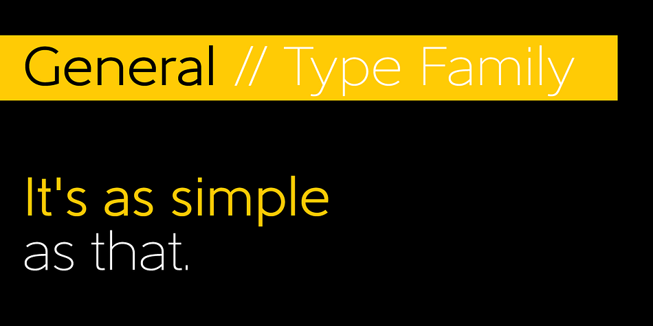 Inspired by classical fonts from the early 20th century, General rides the line between traditional and modern styles.