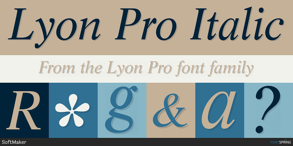 Lyon Pro Italic Font