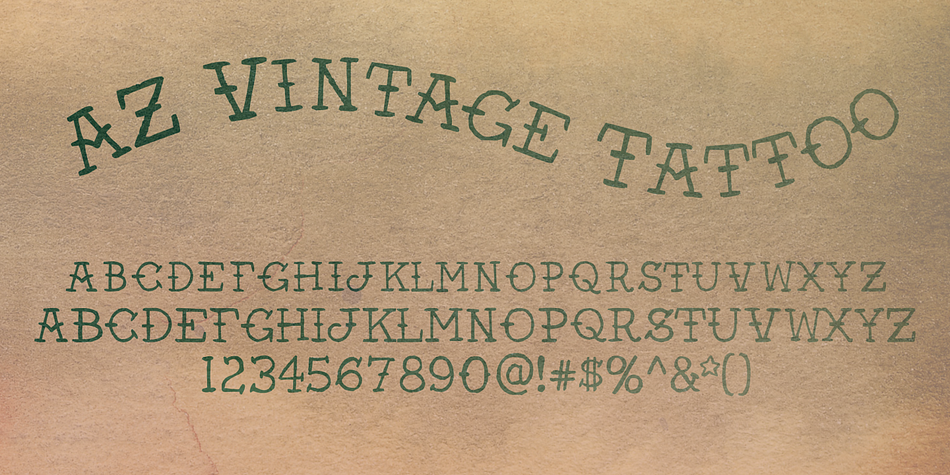 AZ Vintage Tattoo font was inspired from Early 1900