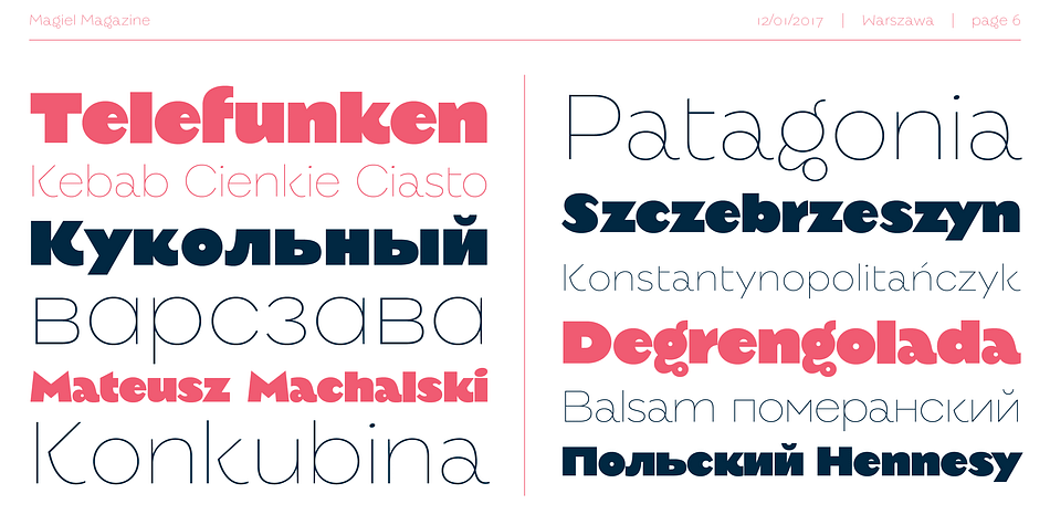 Displaying the beauty and characteristics of the Magiel PRO font family.