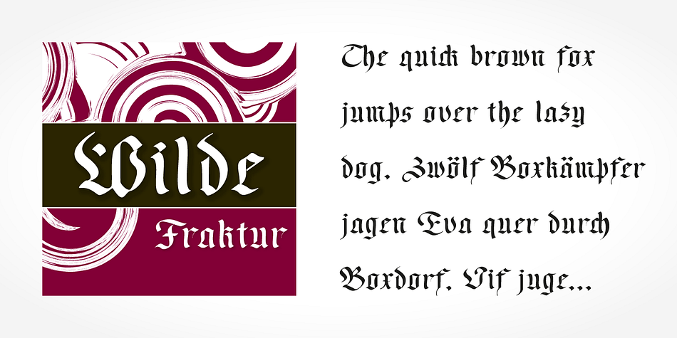 If you want to communicate a feeling of old-world quality or nostalgia, blackletter fonts are the preferred choice - use them on signs, in brochures or on invitation cards.