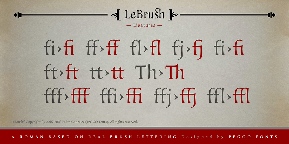LeBrush features three extra dingbat fonts.