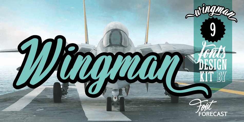 Wingman consists of nine fonts, that can work together in perfect harmony to create beautiful designs.