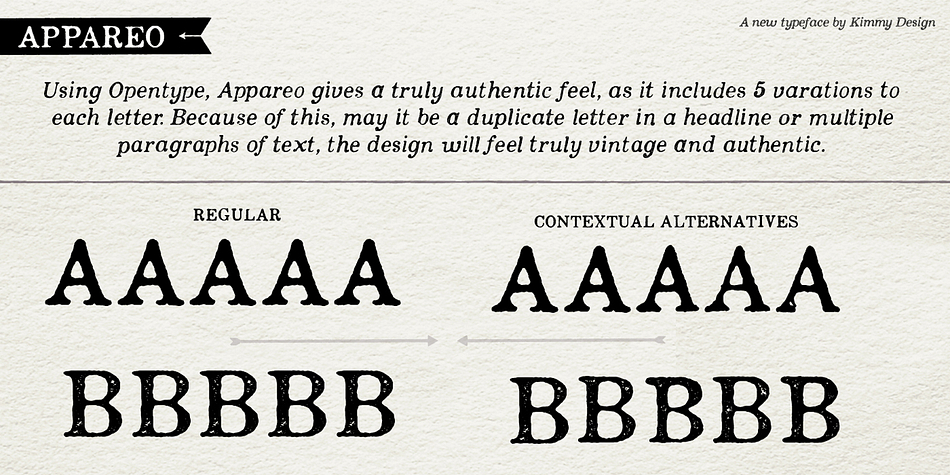 Emphasizing the favorited Appareo font family.