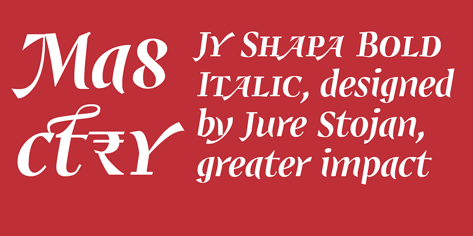 Highlighting the Shapa JY font family.