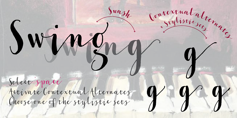 When using uppercase, you can toggle discretionary ligatures on and off to get your hands on some beautiful top to bottom letter combinations.