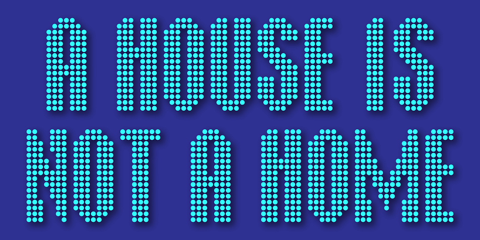 Display Dots is a ten font, display, novelty and pixel family by Gerald Gallo Fonts.