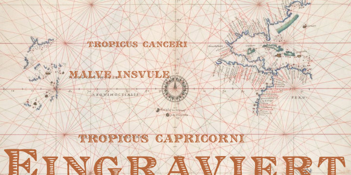Eingraviert font family example.