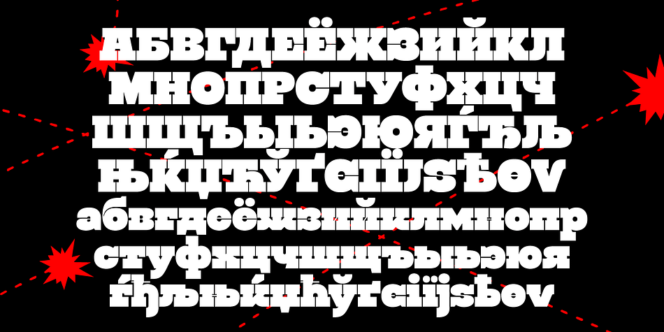 Designed by Alexander Lubovenko, Bombarda is a display slab font  published by ParaType.