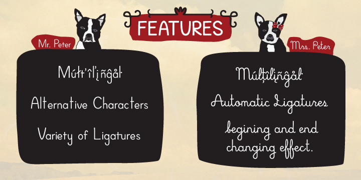 Mr. Peter is a warm and friendly handwritten sans serif font which has two weights: Regular and Bold.