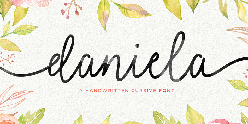 Daniela Script is a handwritten cursive font.