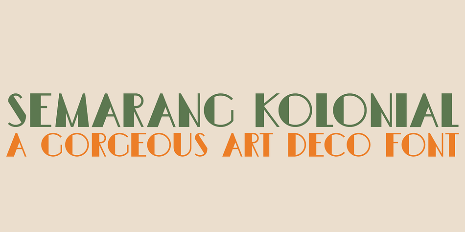 Semarang Kolonial is a stylish, all caps Art Deco font.