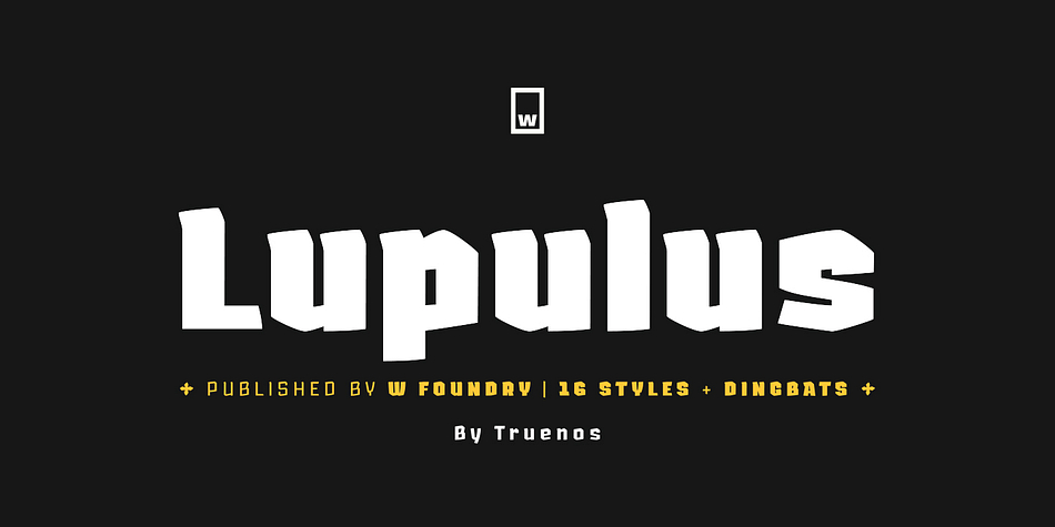 Lupulus is a typeface inspired by the works of German expressionist artist and type designer Rudolf Koch.